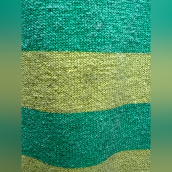 Quiksilver Vintage Green and Yellow Striped Oversized T-Shirt - Picture 8 of 8